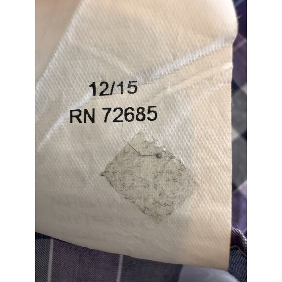 “Cotton Brothers” Plaid Shirt Mens Large Casual Button Down Long Sleeve Purple - Picture 13 of 16